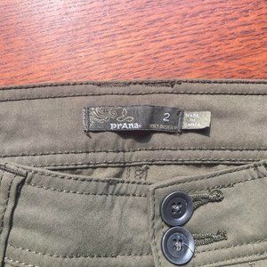 Prana Halle Pants Sz 2 Short Inseam Olive Green